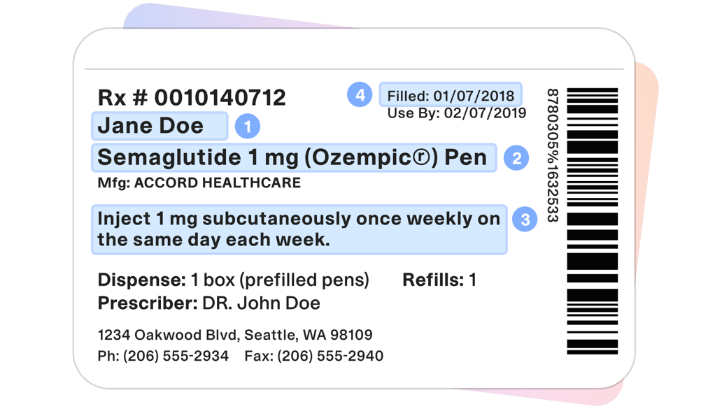 Prescription Label - Example