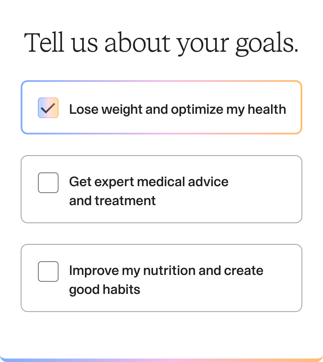 Complete a whole health evaluation